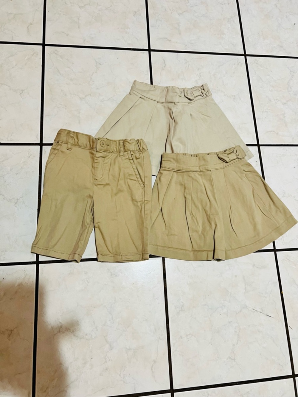 Lot of 3 Khaki School Uniforms Bottoms 4T for girls